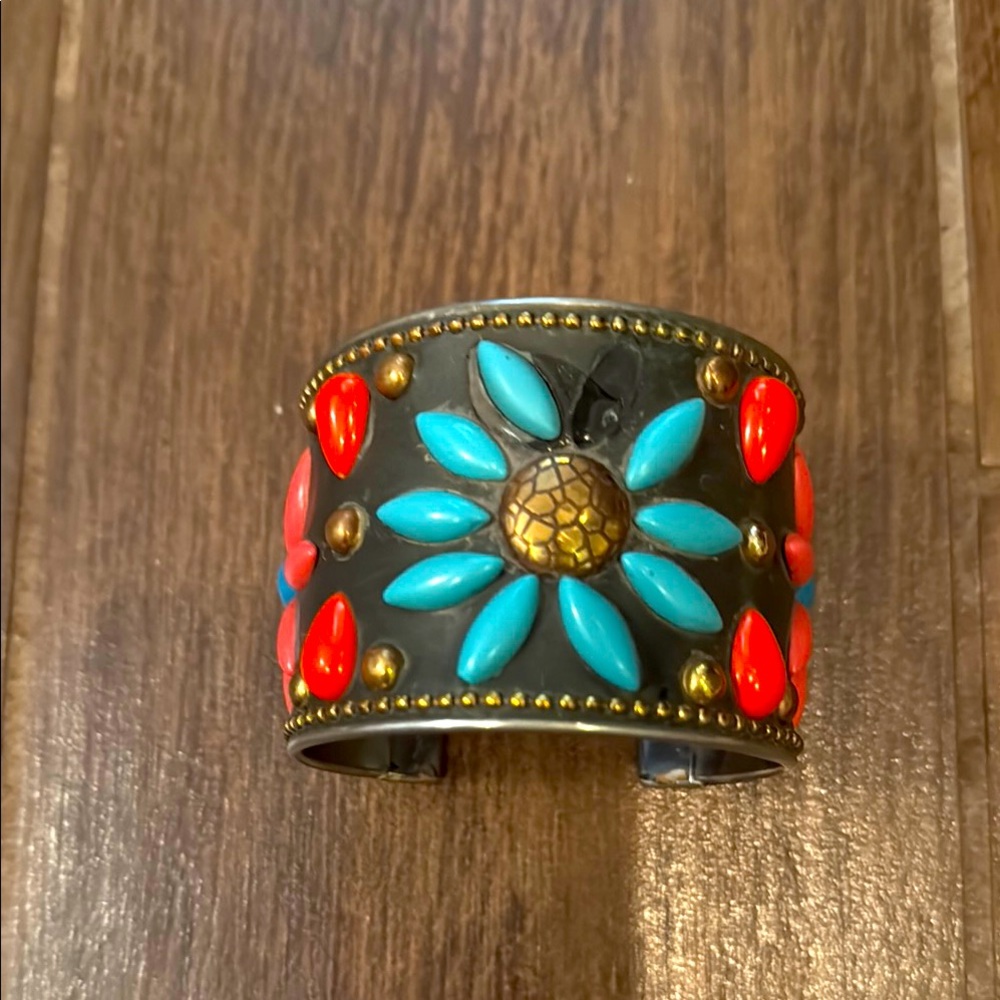 Colorful Floral Cuff Bracelet